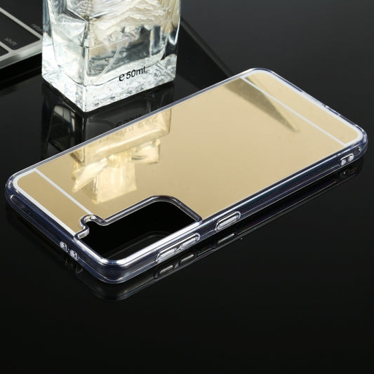 For Samsung Galaxy S21 5G TPU + Acrylic Luxury Plating Mirror Phone Case Cover(Gold) by buy2fix