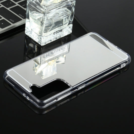 For Samsung Galaxy S21 5G TPU + Acrylic Luxury Plating Mirror Phone Case Cover(Silver) by buy2fix