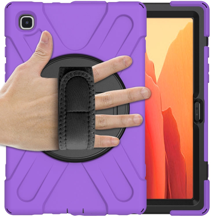 For Samsung Galaxy Tab A7 10.4 2020 T500 / T505 Shockproof Colorful Silicone + PC Protective Case with Holder & Shoulder Strap & Hand Strap(Purple) - Other Galaxy Tab PC by buy2fix | Online Shopping UK | buy2fix
