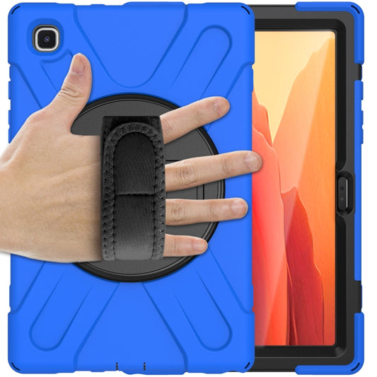 For Samsung Galaxy Tab A7 10.4 2020 T500 / T505 Shockproof Colorful Silicone + PC Protective Case with Holder & Shoulder Strap & Hand Strap & Screen Protector(Blue) by buy2fix
