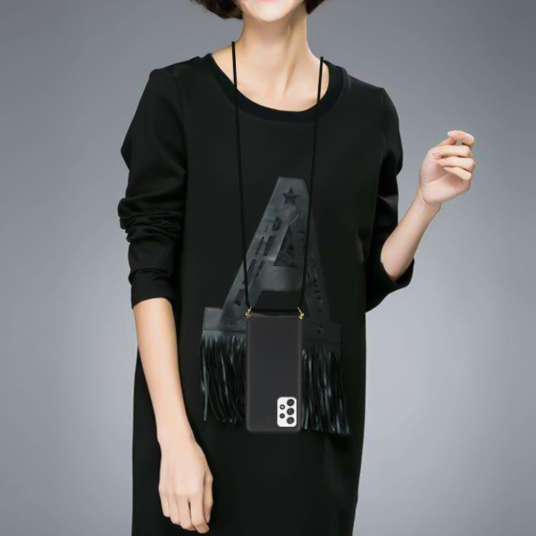 For Samsung Galaxy A52 5G / 4G Wheat Straw Material + TPU Protective Case with Lanyard(Black) by buy2fix