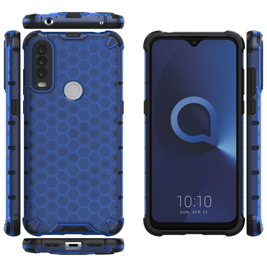 For Alcatel 1S (2020) Shockproof Honeycomb PC + TPU Case(Blue) by buy2fix