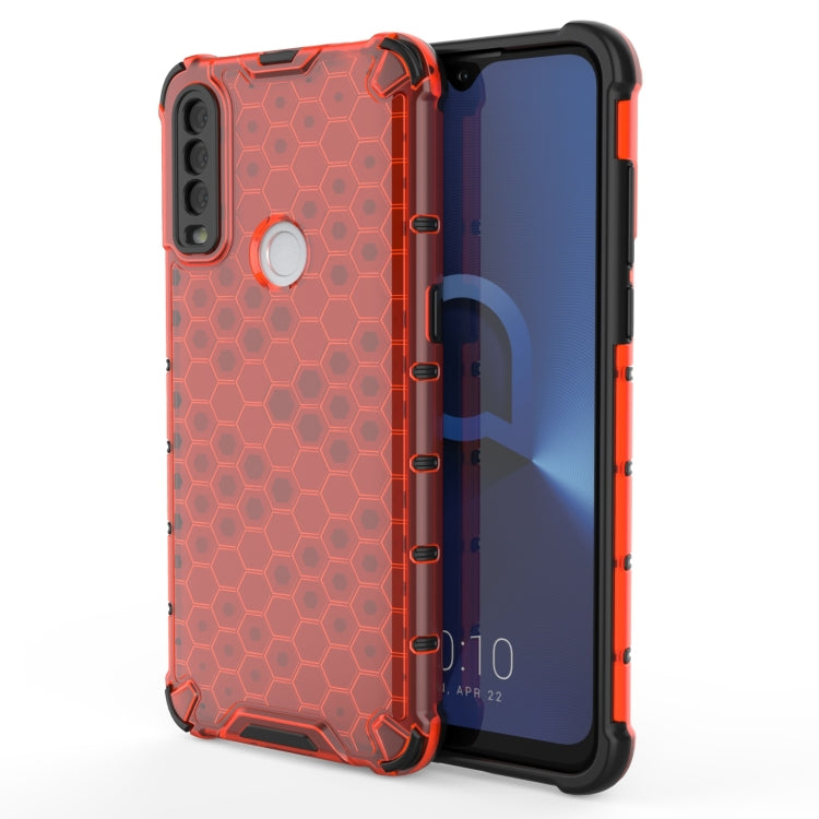 For Alcatel 1S (2020) Shockproof Honeycomb PC + TPU Case(Red) - Alcatel Cases by buy2fix | Online Shopping UK | buy2fix