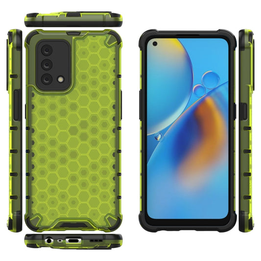 For OPPO A74 4G Shockproof Honeycomb PC + TPU Case(Green) by buy2fix
