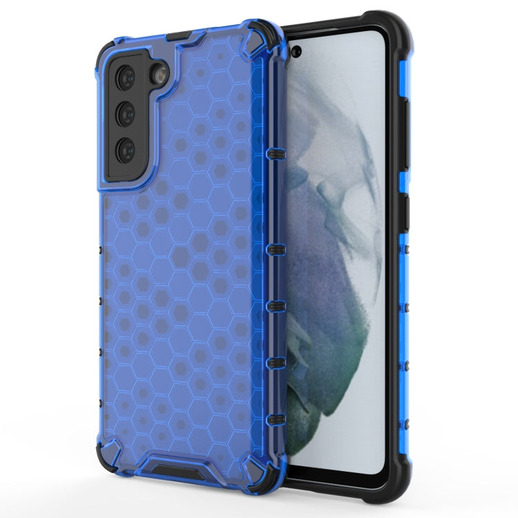 For Samsung Galaxy S21 FE Shockproof Honeycomb PC + TPU Case(Blue) - Galaxy Phone Cases by buy2fix | Online Shopping UK | buy2fix