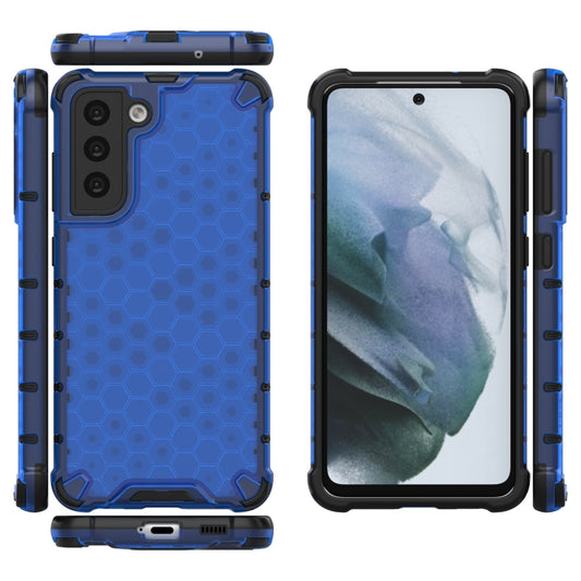 For Samsung Galaxy S21 FE Shockproof Honeycomb PC + TPU Case(Blue) by buy2fix