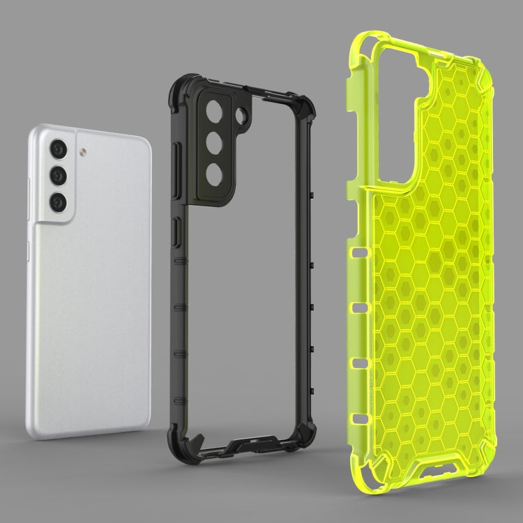 For Samsung Galaxy S21 FE Shockproof Honeycomb PC + TPU Case(Blue) - Galaxy Phone Cases by buy2fix | Online Shopping UK | buy2fix