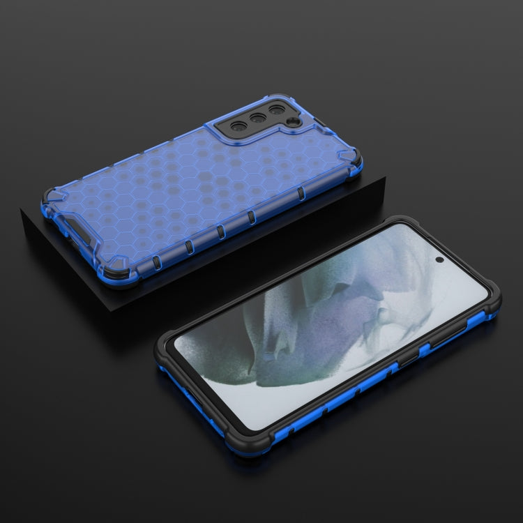For Samsung Galaxy S21 FE Shockproof Honeycomb PC + TPU Case(Blue) - Galaxy Phone Cases by buy2fix | Online Shopping UK | buy2fix