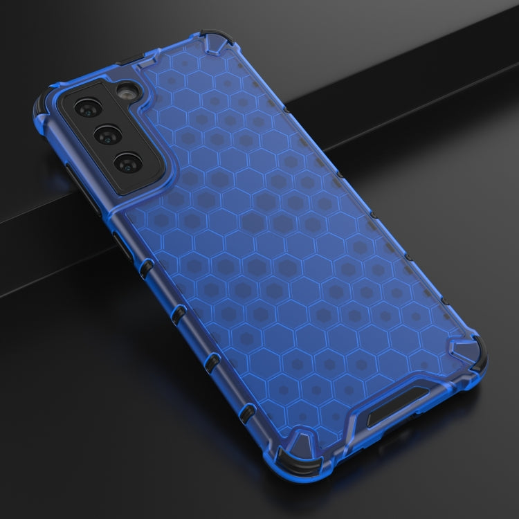 For Samsung Galaxy S21 FE Shockproof Honeycomb PC + TPU Case(Blue) - Galaxy Phone Cases by buy2fix | Online Shopping UK | buy2fix