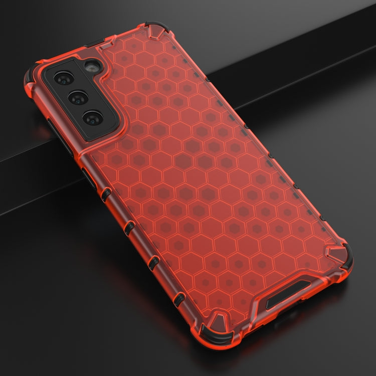 For Samsung Galaxy S21 FE Shockproof Honeycomb PC + TPU Case(Red) by buy2fix