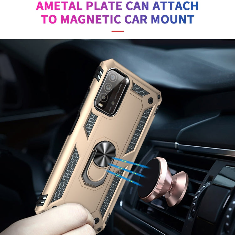 For Xiaomi Redmi Note 9 4G / 9T / 9 Power Shockproof TPU + PC Protective Case with 360 Degree Rotating Holder(Gold) - Xiaomi Cases by buy2fix | Online Shopping UK | buy2fix