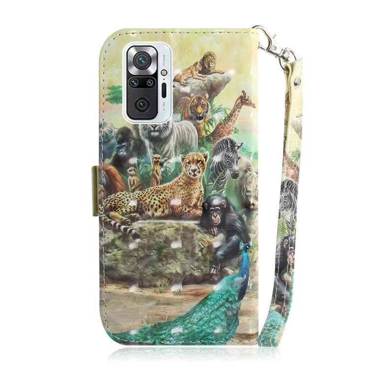 For Xiaomi Redmi Note 10 Pro 3D Painted Pattern Magnetic Attraction Horizontal Flip Leather Case with Holder & Card Slot & Wallet & Lanyard(Zoo) - Xiaomi Cases by buy2fix | Online Shopping UK | buy2fix