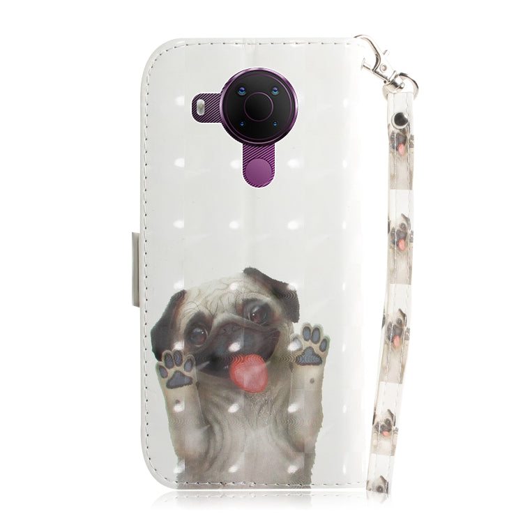 For Nokia 5.4 3D Painted Pattern Magnetic Attraction Horizontal Flip Leather Case with Holder & Card Slot & Wallet & Lanyard(Pekingese Dag) - Nokia Cases by buy2fix | Online Shopping UK | buy2fix