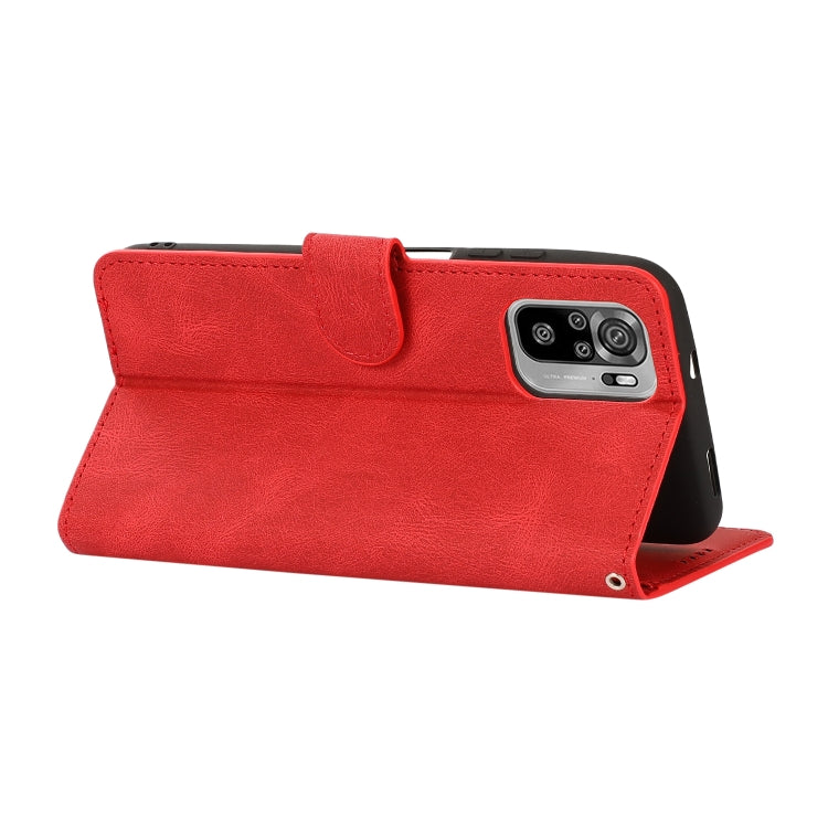 For Xiaomi Redmi Note 10 Fantasy Classic Skin-feel Calfskin Texture Magnetic Buckle Horizontal Flip PU Leather Case with Holder & Card Slot & Wallet(Red) - Xiaomi Cases by buy2fix | Online Shopping UK | buy2fix