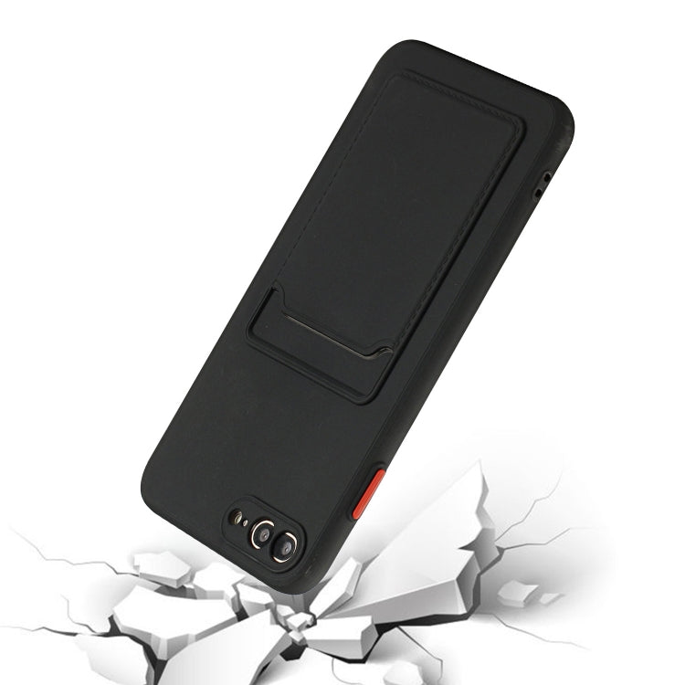 Card Slot Design Shockproof TPU Protective Case For iPhone 8 & 7(Black) - More iPhone Cases by buy2fix | Online Shopping UK | buy2fix