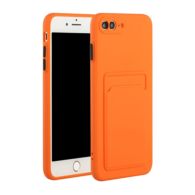 Card Slot Design Shockproof TPU Protective Case For iPhone 8 & 7(Orange) - More iPhone Cases by buy2fix | Online Shopping UK | buy2fix