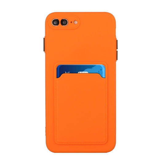 Card Slot Design Shockproof TPU Protective Case For iPhone 8 & 7(Orange) by buy2fix