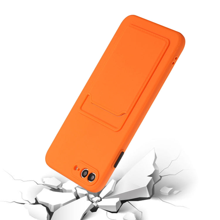 Card Slot Design Shockproof TPU Protective Case For iPhone 8 & 7(Orange) - More iPhone Cases by buy2fix | Online Shopping UK | buy2fix