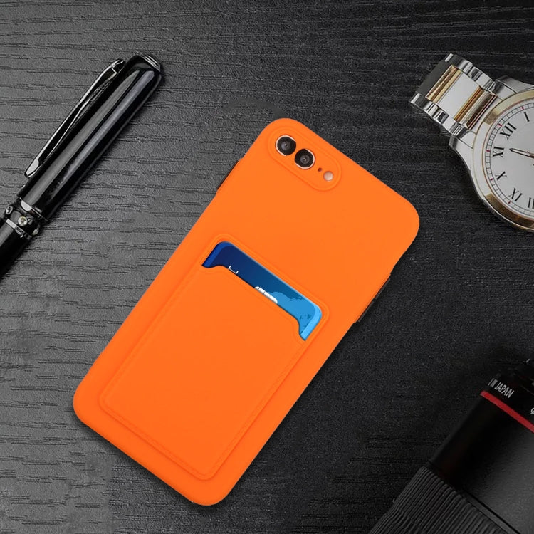 Card Slot Design Shockproof TPU Protective Case For iPhone 8 & 7(Orange) - More iPhone Cases by buy2fix | Online Shopping UK | buy2fix