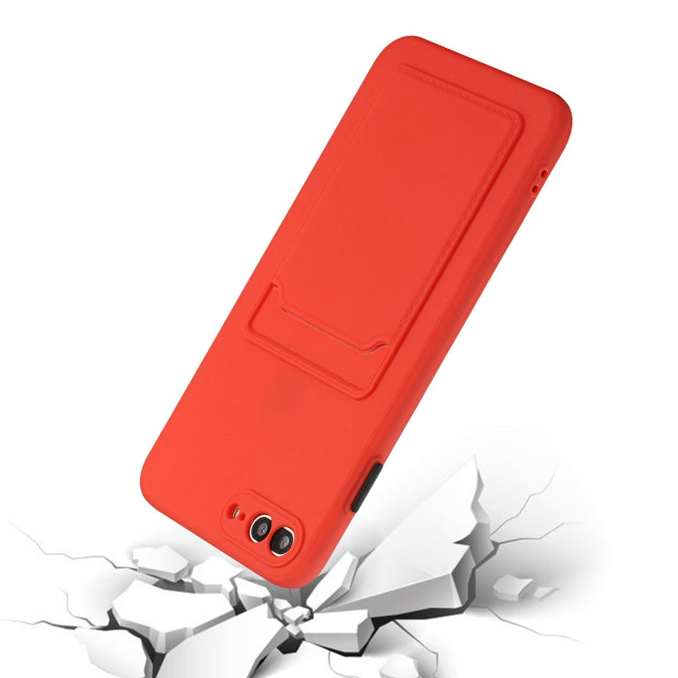 Card Slot Design Shockproof TPU Protective Case For iPhone 8 & 7(Red) - More iPhone Cases by buy2fix | Online Shopping UK | buy2fix