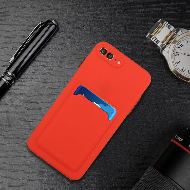Card Slot Design Shockproof TPU Protective Case For iPhone 8 & 7(Red) - More iPhone Cases by buy2fix | Online Shopping UK | buy2fix