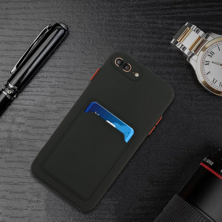 Card Slot Design Shockproof TPU Protective Case For iPhone 8 Plus & 7 Plus(Black) - More iPhone Cases by buy2fix | Online Shopping UK | buy2fix
