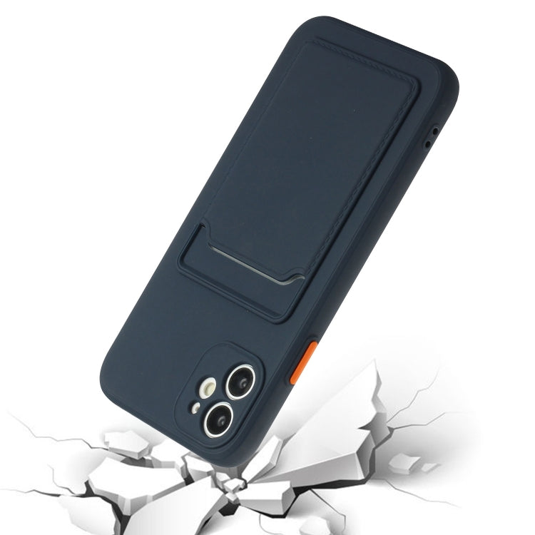 Card Slot Design Shockproof TPU Protective Case For iPhone 11(Dark Blue) - iPhone 11 Cases by buy2fix | Online Shopping UK | buy2fix