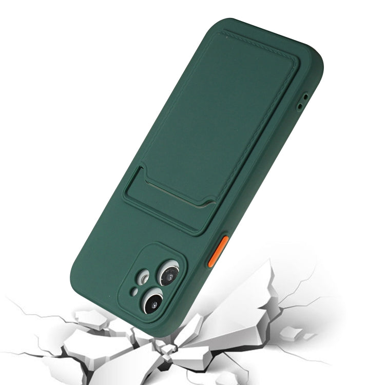 Card Slot Design Shockproof TPU Protective Case For iPhone 11(Dark Green) - iPhone 11 Cases by buy2fix | Online Shopping UK | buy2fix