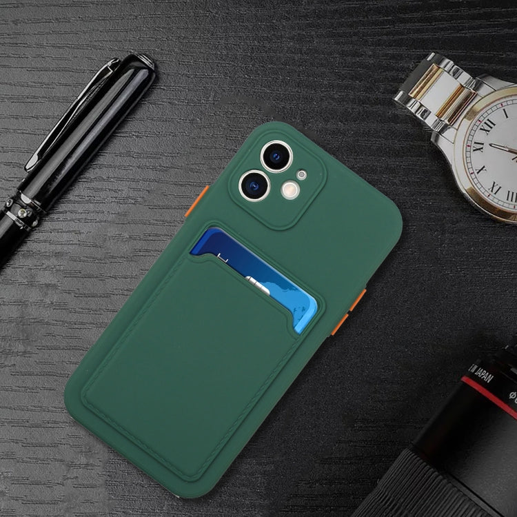 Card Slot Design Shockproof TPU Protective Case For iPhone 11(Dark Green) - iPhone 11 Cases by buy2fix | Online Shopping UK | buy2fix