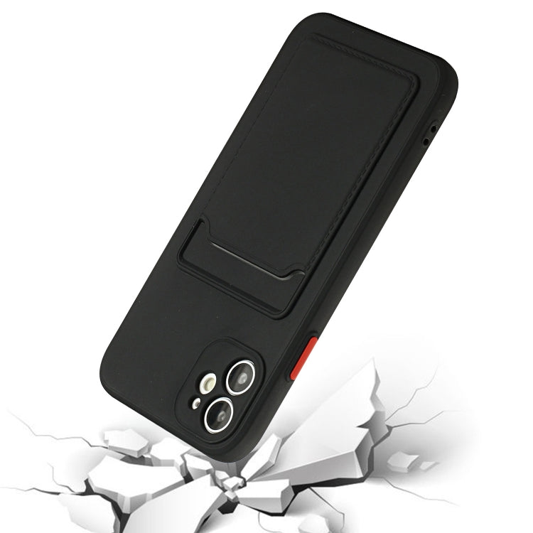 Card Slot Design Shockproof TPU Protective Case For iPhone 11(Black) - iPhone 11 Cases by buy2fix | Online Shopping UK | buy2fix
