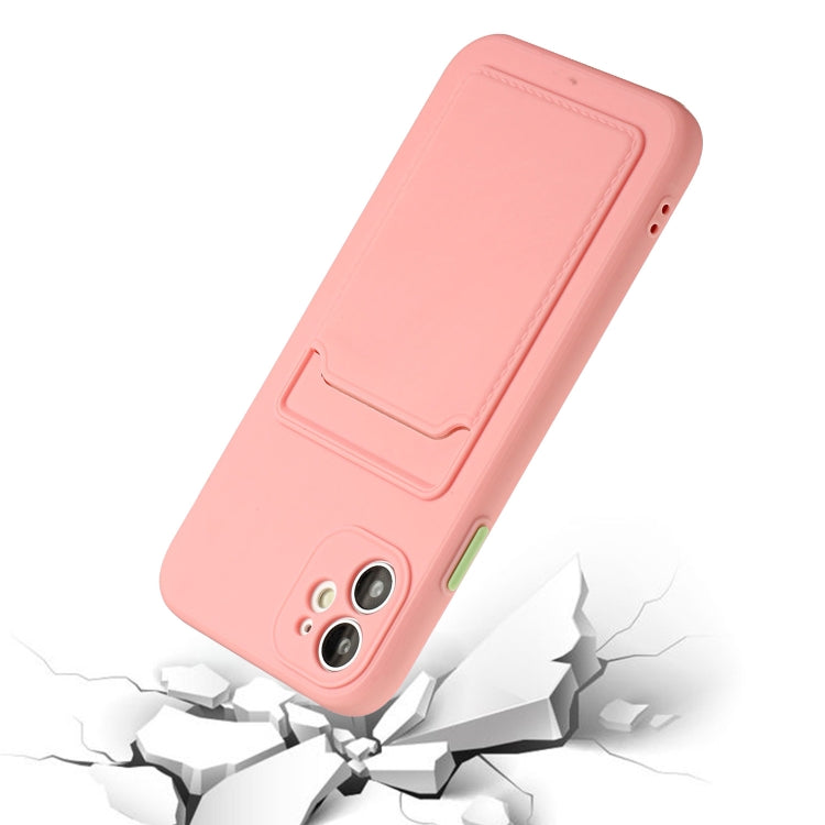 Card Slot Design Shockproof TPU Protective Case For iPhone 11(Pink) - iPhone 11 Cases by buy2fix | Online Shopping UK | buy2fix