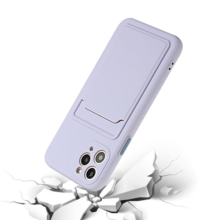 Card Slot Design Shockproof TPU Protective Case For iPhone 11 Pro(Purple) - iPhone 11 Pro Cases by buy2fix | Online Shopping UK | buy2fix