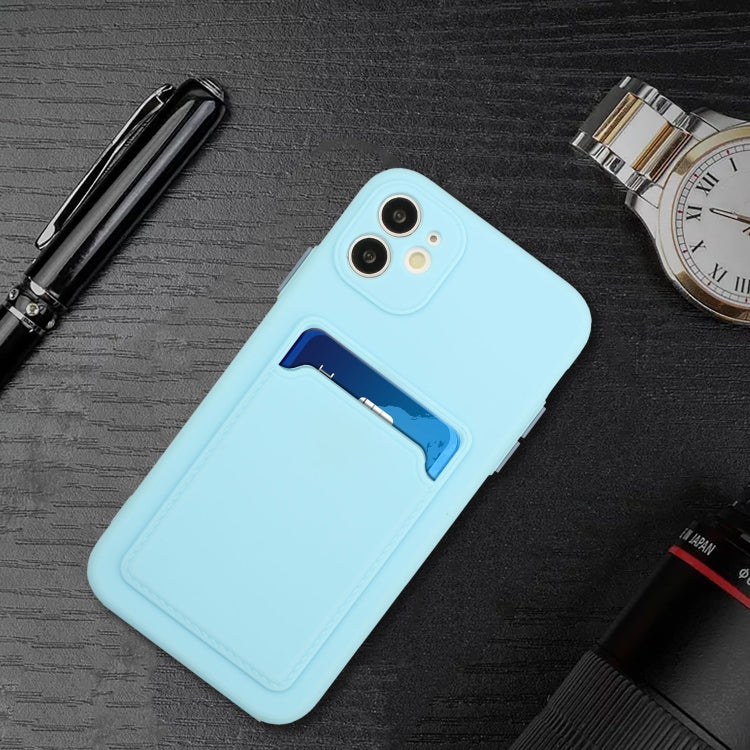For iPhone 12 mini Card Slot Design Shockproof TPU Protective Case (Sky Blue) by buy2fix