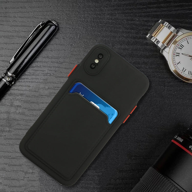 For iPhone X / XS Card Slot Design Shockproof TPU Protective Case(Black) by buy2fix