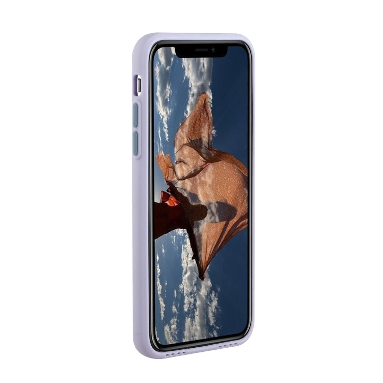 For iPhone X / XS Card Slot Design Shockproof TPU Protective Case(Purple) - More iPhone Cases by buy2fix | Online Shopping UK | buy2fix