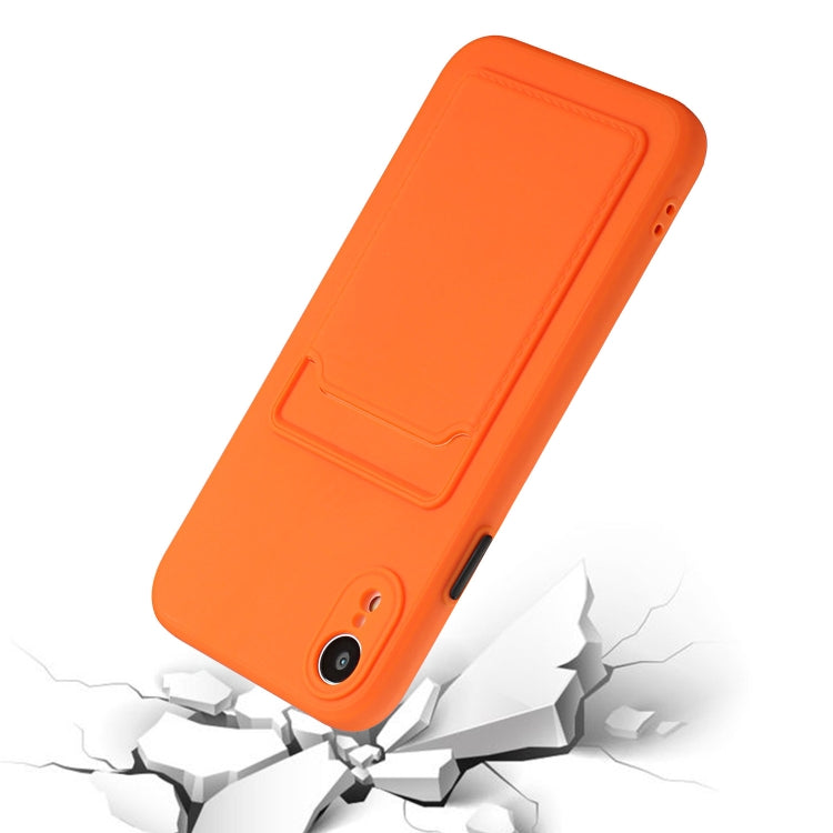 For iPhone XR Card Slot Design Shockproof TPU Protective Case(Orange) - More iPhone Cases by buy2fix | Online Shopping UK | buy2fix