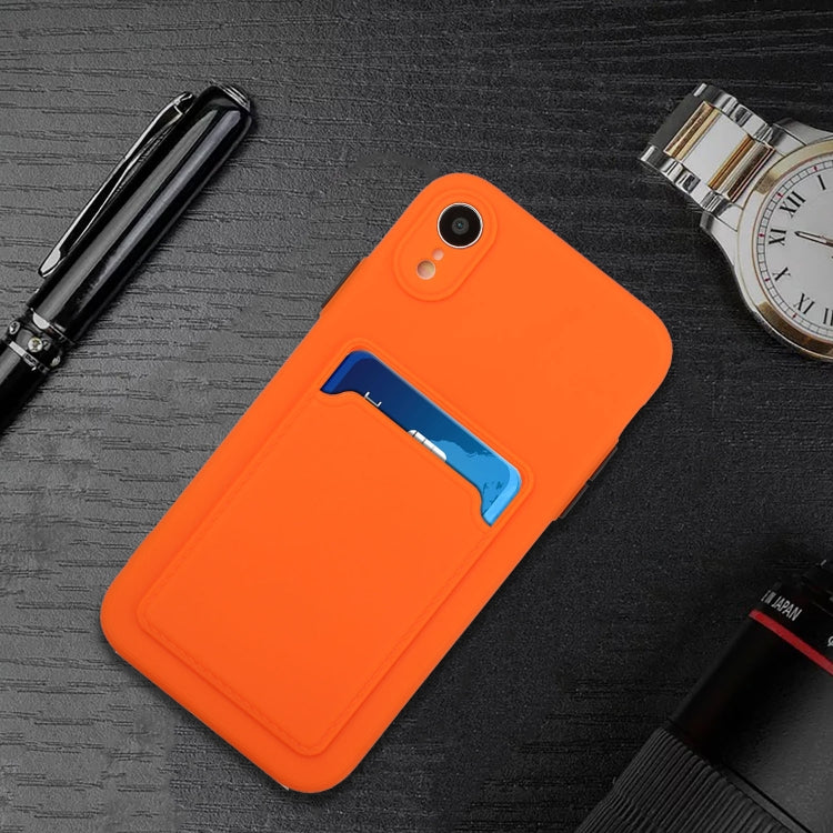 For iPhone XR Card Slot Design Shockproof TPU Protective Case(Orange) - More iPhone Cases by buy2fix | Online Shopping UK | buy2fix