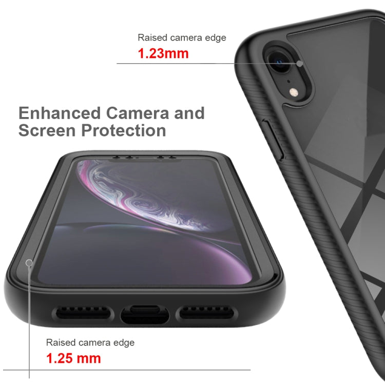 For iPhone XR Starry Sky Solid Color Series Shockproof PC + TPU Case with PET Film(Black) by buy2fix