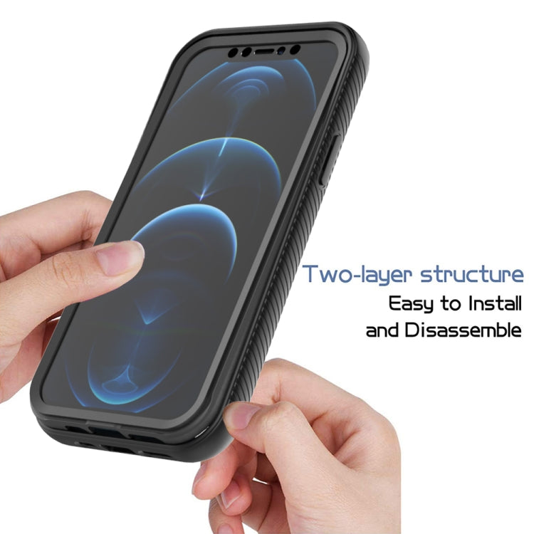 For iPhone 12 / 12 Pro Starry Sky Solid Color Series Shockproof PC + TPU Case with PET Film(Black) - iPhone 12 / 12 Pro Cases by buy2fix | Online Shopping UK | buy2fix