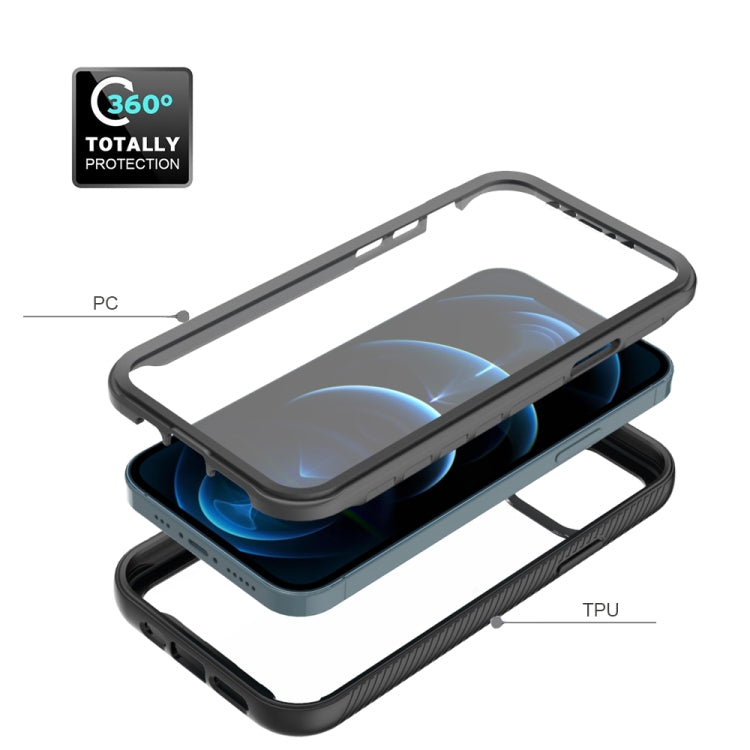 For iPhone 12 / 12 Pro Starry Sky Solid Color Series Shockproof PC + TPU Case with PET Film(Black) - iPhone 12 / 12 Pro Cases by buy2fix | Online Shopping UK | buy2fix