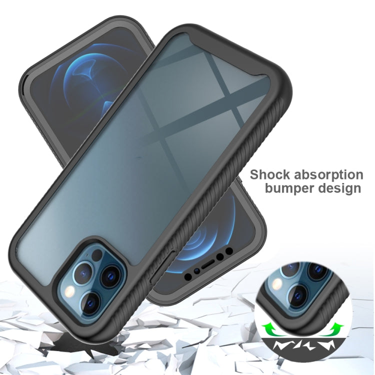 For iPhone 12 / 12 Pro Starry Sky Solid Color Series Shockproof PC + TPU Case with PET Film(Black) - iPhone 12 / 12 Pro Cases by buy2fix | Online Shopping UK | buy2fix