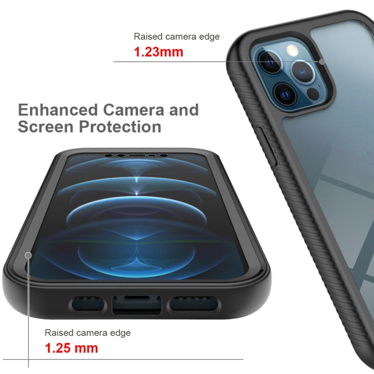 For iPhone 12 / 12 Pro Starry Sky Solid Color Series Shockproof PC + TPU Case with PET Film(Black) - iPhone 12 / 12 Pro Cases by buy2fix | Online Shopping UK | buy2fix