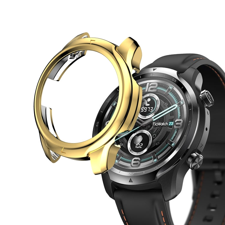 For TicWatch Pro 3 TPU Electroplating Frame Protective Case(Gold) - Watch Case by buy2fix | Online Shopping UK | buy2fix