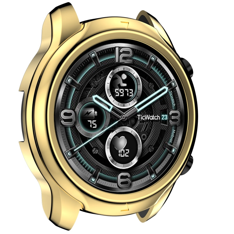 For TicWatch Pro 3 TPU Electroplating Frame Protective Case(Gold) - Watch Case by buy2fix | Online Shopping UK | buy2fix