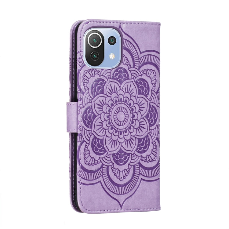 For Xiaomi Mi 11 Lite Mandala Embossing Pattern Horizontal Flip PU Leather Case with Holder & Card Slots & Wallet & Lanyard(Purple) - Xiaomi Cases by buy2fix | Online Shopping UK | buy2fix