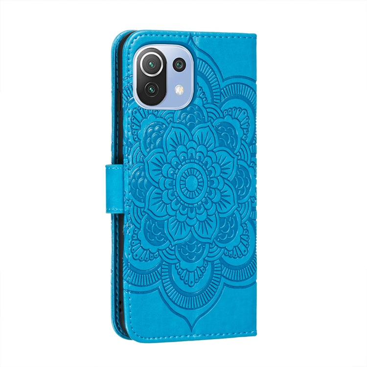 For Xiaomi Mi 11 Lite Mandala Embossing Pattern Horizontal Flip PU Leather Case with Holder & Card Slots & Wallet & Lanyard(Blue) - Xiaomi Cases by buy2fix | Online Shopping UK | buy2fix