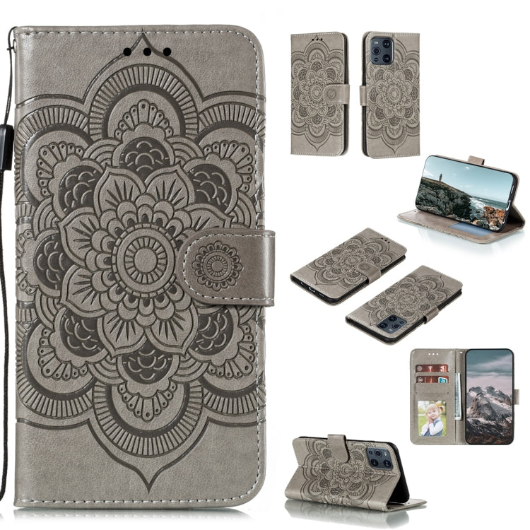 For Xiaomi Redmi Note 10 5G Mandala Embossing Pattern Horizontal Flip PU Leather Case with Holder & Card Slots & Wallet & Lanyard(Grey) - Xiaomi Cases by buy2fix | Online Shopping UK | buy2fix
