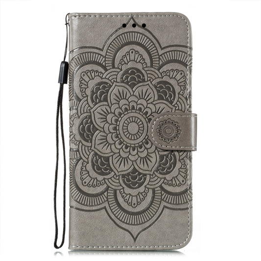 For Xiaomi Redmi Note 10 5G Mandala Embossing Pattern Horizontal Flip PU Leather Case with Holder & Card Slots & Wallet & Lanyard(Grey) by buy2fix