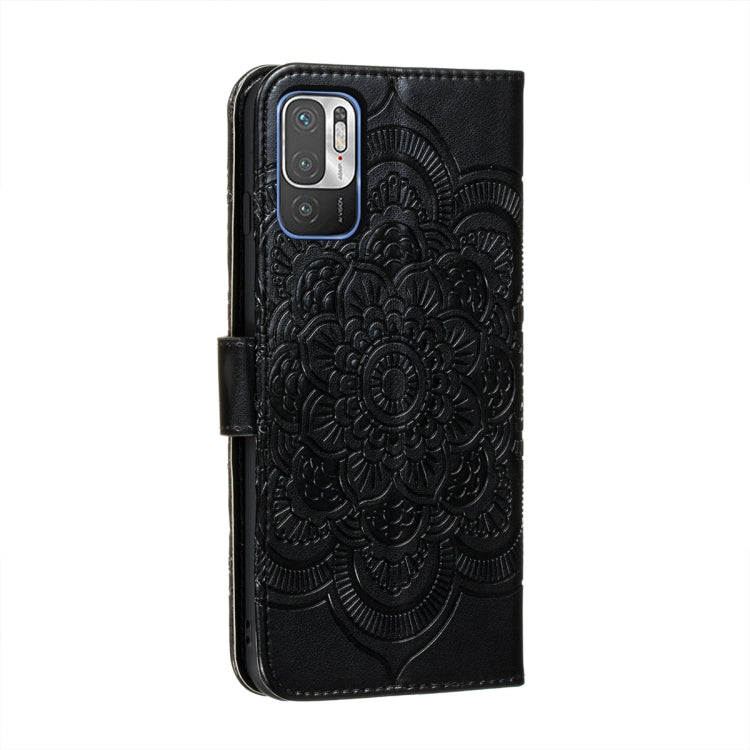 For Xiaomi Redmi Note 10 5G Mandala Embossing Pattern Horizontal Flip PU Leather Case with Holder & Card Slots & Wallet & Lanyard(Black) - Xiaomi Cases by buy2fix | Online Shopping UK | buy2fix