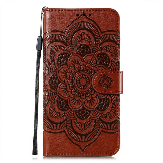 For Xiaomi Redmi Note 10 5G Mandala Embossing Pattern Horizontal Flip PU Leather Case with Holder & Card Slots & Wallet & Lanyard(Brown) by buy2fix